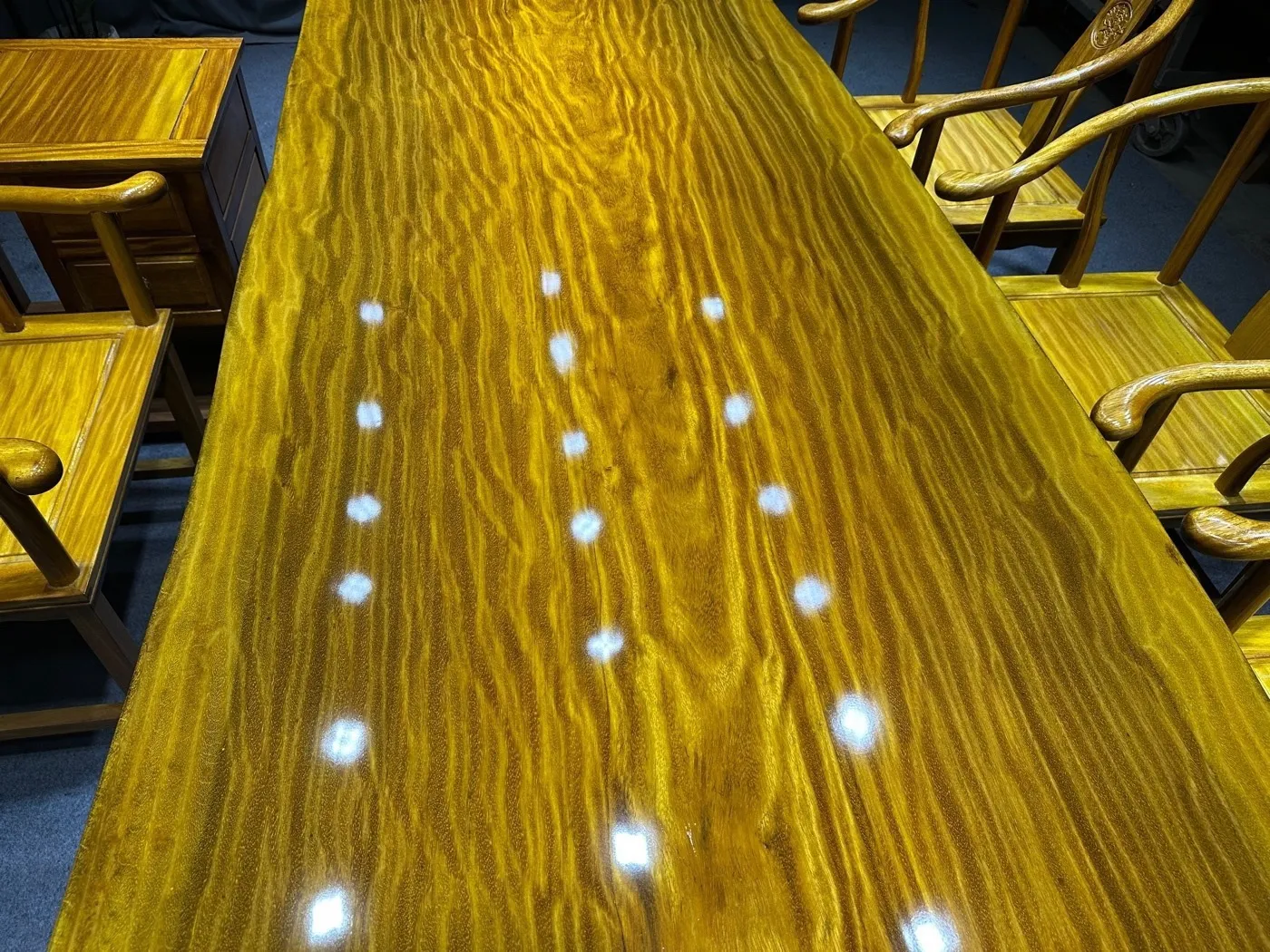 Jinxinnan large wooden tea table, solid wood tea table, large wooden tea table, tea board, new Chinese style furniture, modern and simple tea table