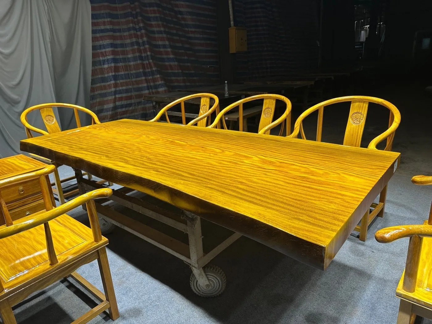 Jinxinnan large wooden tea table, solid wood tea table, large wooden tea table, tea board, new Chinese style furniture, modern and simple tea table