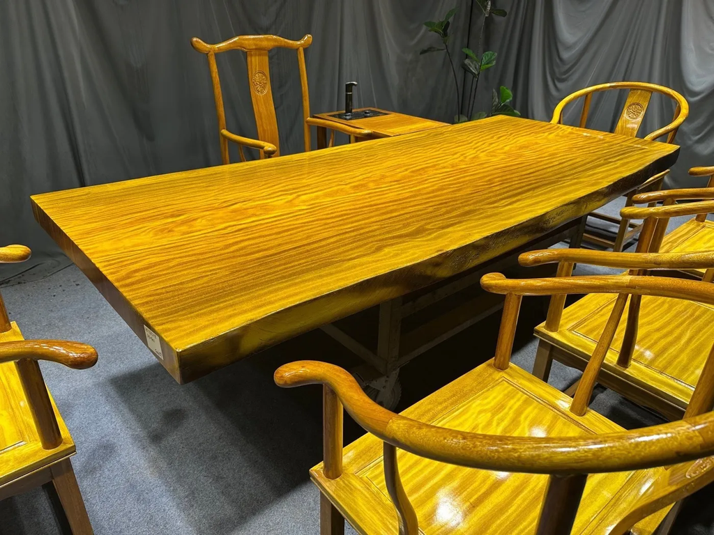 Jinxinnan large wooden tea table, solid wood tea table, large wooden tea table, tea board, new Chinese style furniture, modern and simple tea table