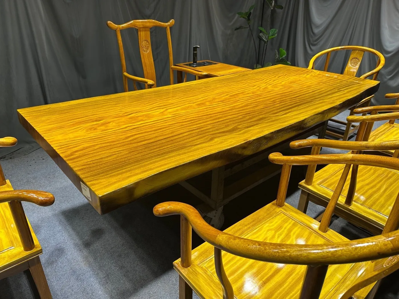 Jinxinnan large wooden tea table, solid wood tea table, large wooden tea table, tea board, new Chinese style furniture, modern and simple tea table