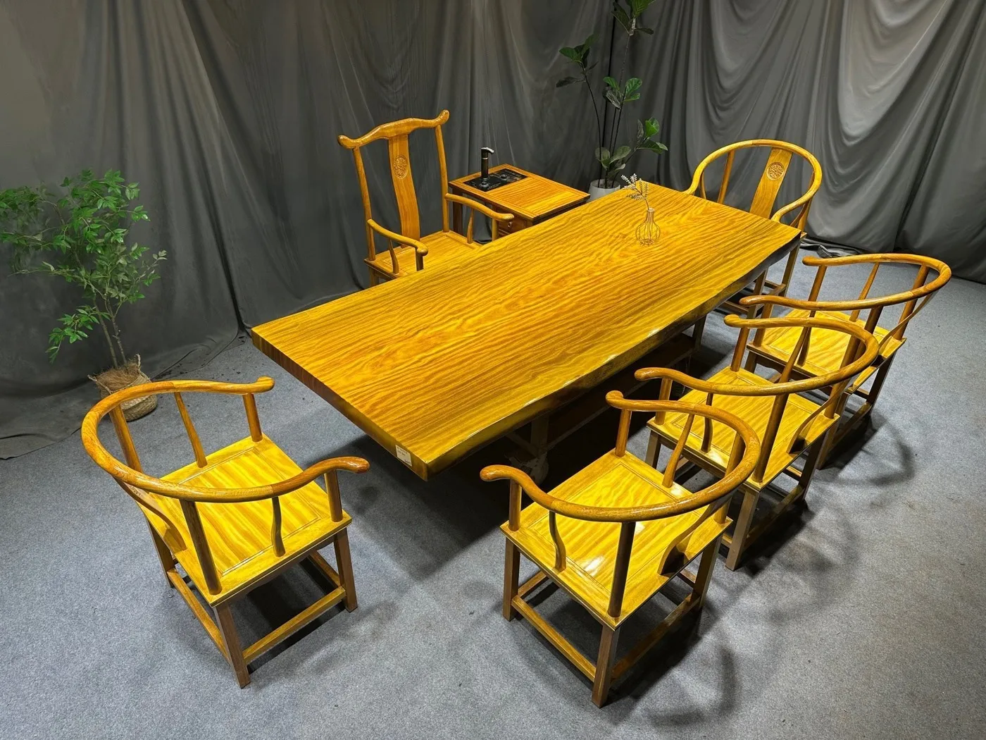 Jinxinnan large wooden tea table, solid wood tea table, large wooden tea table, tea board, new Chinese style furniture, modern and simple tea table
