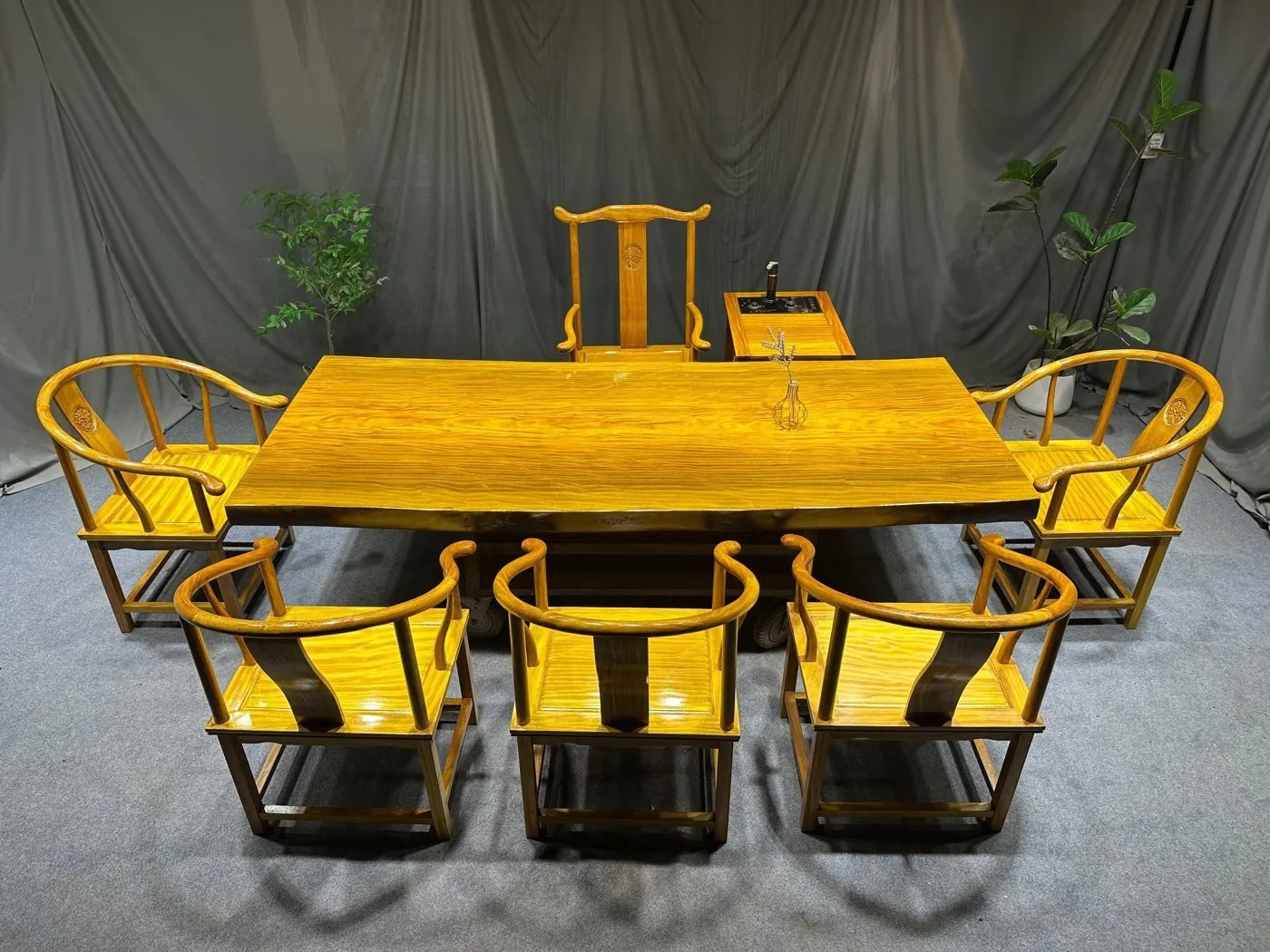 Jinxinnan large wooden tea table, solid wood tea table, large wooden tea table, tea board, new Chinese style furniture, modern and simple tea table