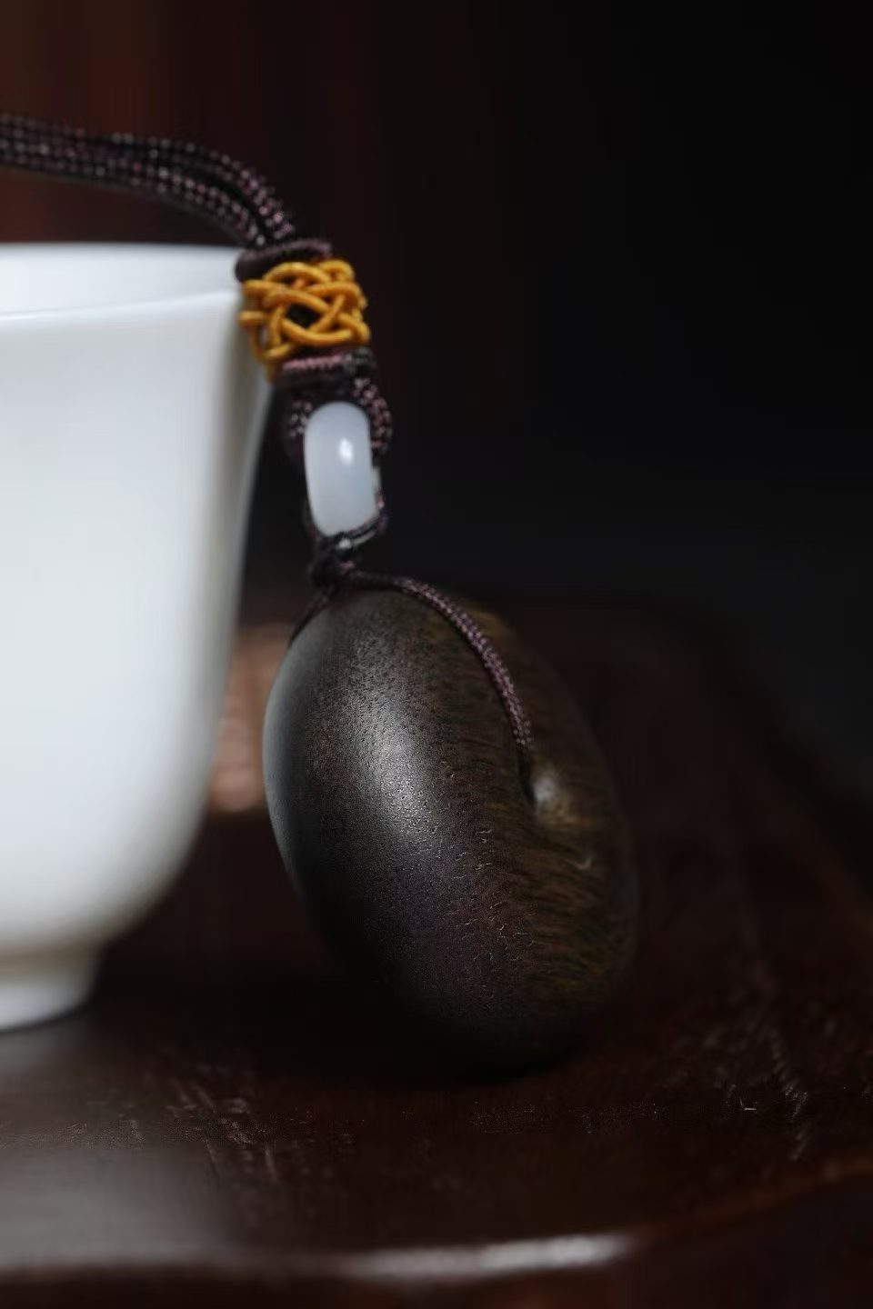 Brunei agarwood peace buckle side view