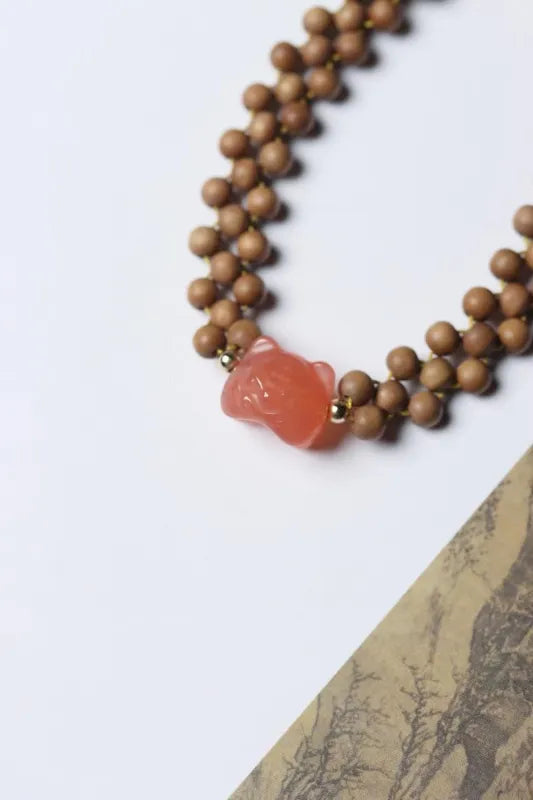 Natural Indian Mysore Old Sandalwood Bracelet for Women, Genuine Old Stock Sandalwood Beads, Single or Multi-Row Prayer Beads Necklace