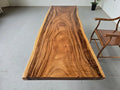 Live Edge South American Walnut Slab Table | 200×70-75cm | Natural Edge Solid Wood Dining Table | Free Stainless Steel Base Included