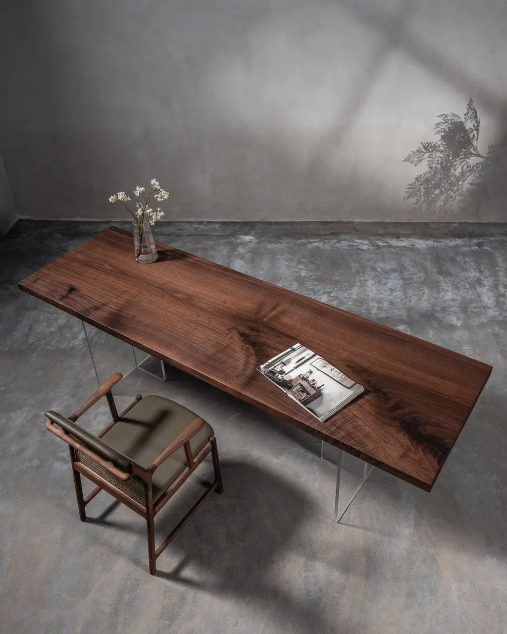 Black Walnut Solid Wood Slab Dining Table 243*74*4.6