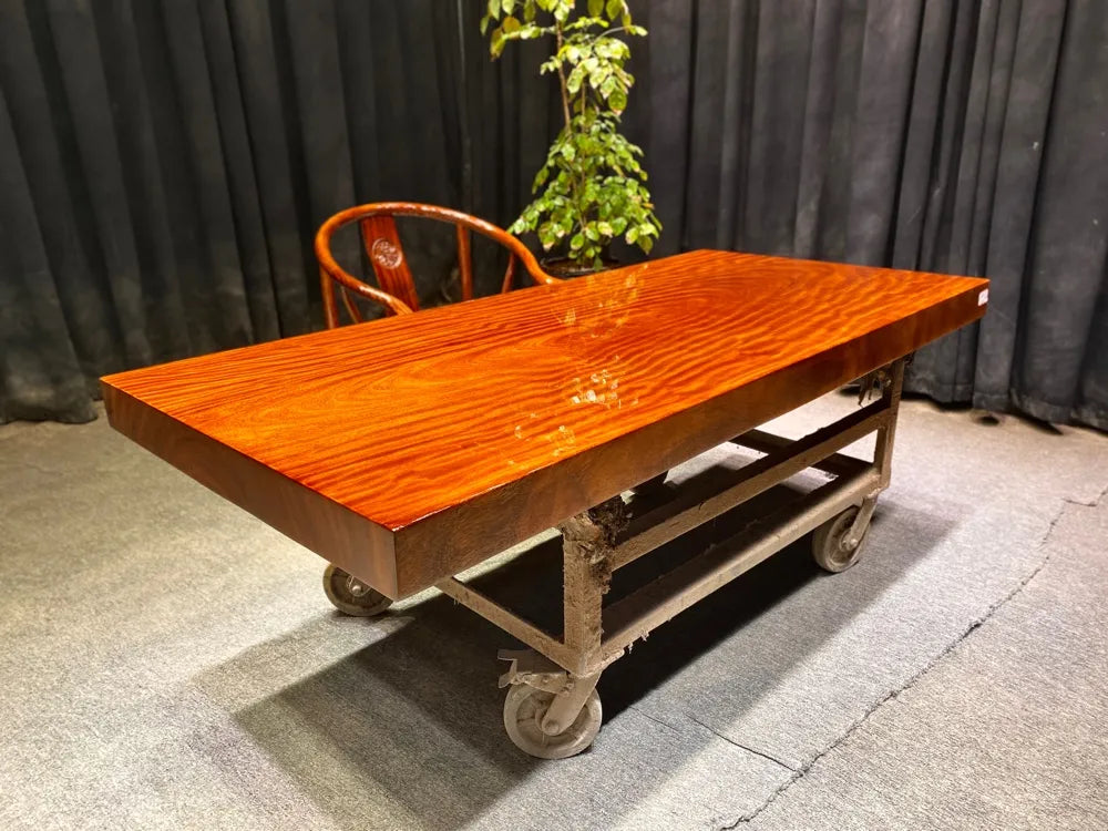Ba Hua Solid Wood Large Board Wooden Tea Table Tea Table Myanmar Pear Wood Tea Table Book Table Boss Office Meeting