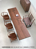 North American Black Walnut Live Edge Dining Table 304*81-83-87*6.5