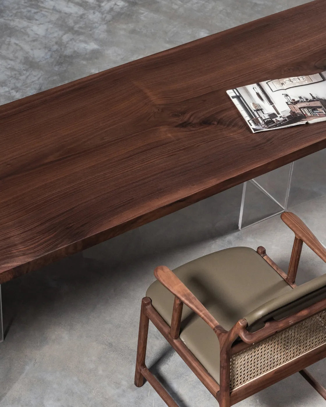 Black Walnut Solid Wood Slab Dining Table 243*74*4.6
