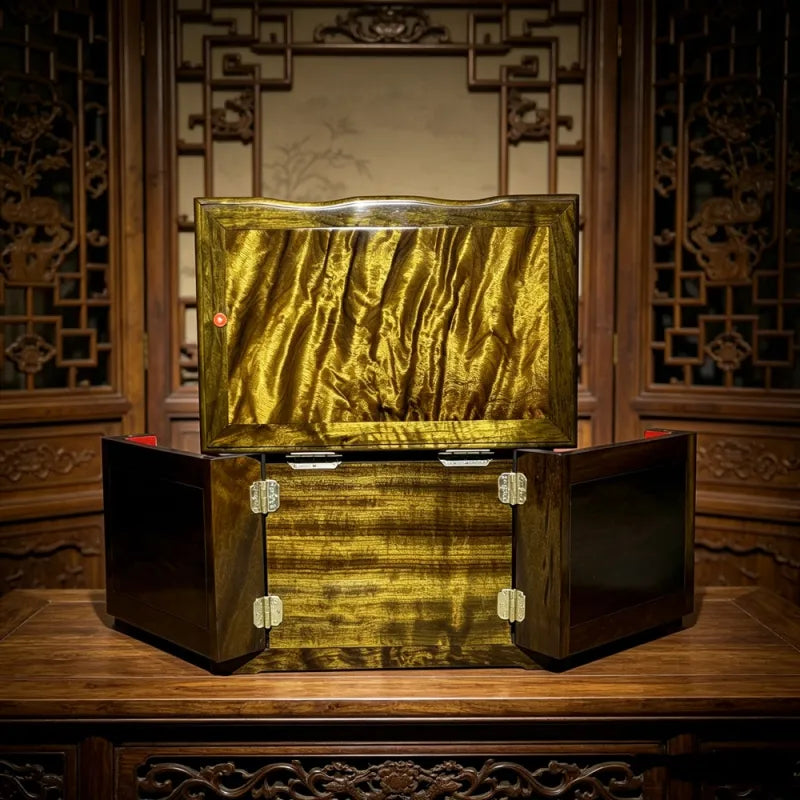 Sunken Golden Phoebe Ebony Jewelry Box – Luxury Chinese Wooden Organizer