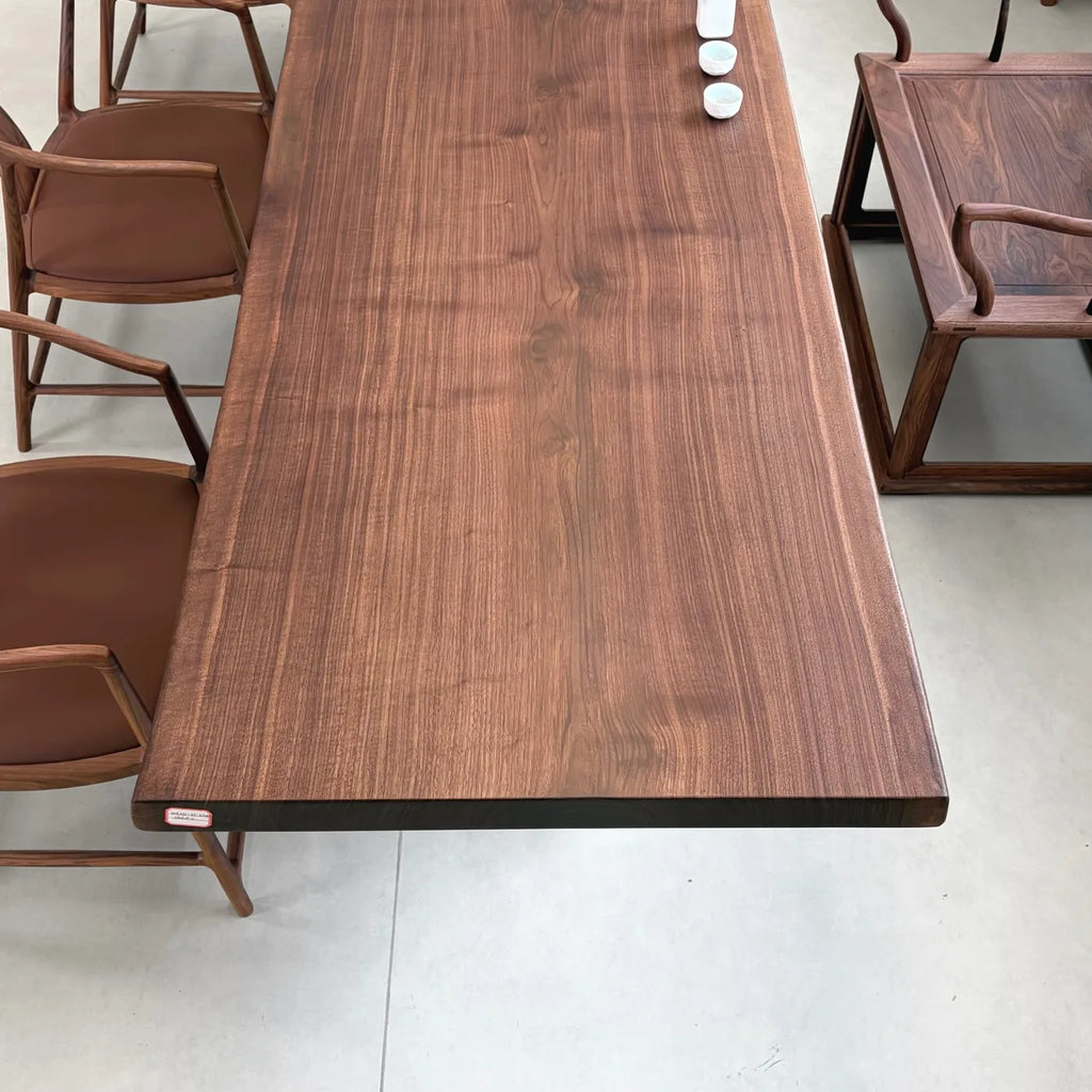 North American Black Walnut Live Edge Dining Table 304*81-83-87*6.5