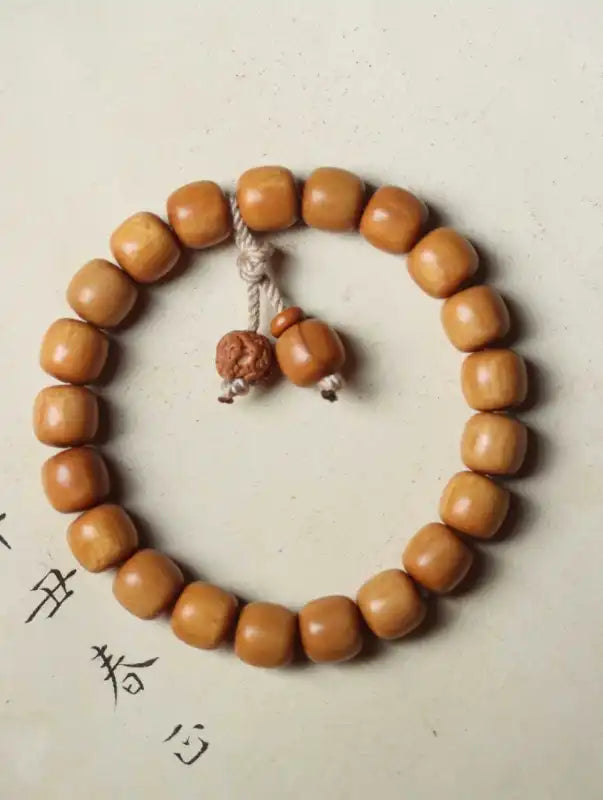 Medicinal Sandalwood Old-Style Bracelet | Natural Indian Sandalwood Citrus Scent 0.9cm×10 Beads