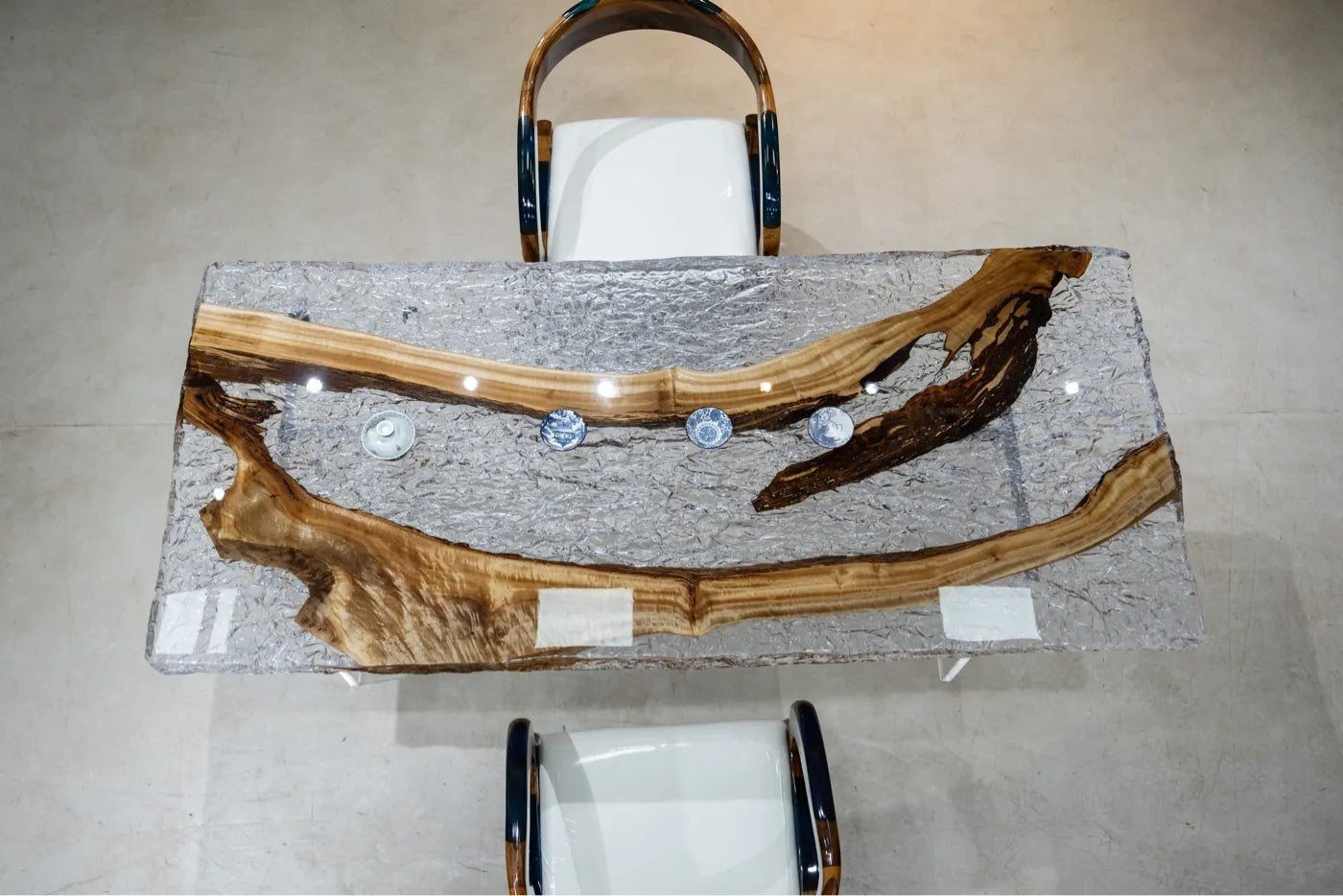 Solid Wood Epoxy Resin Dining Table Top | Natural Burl Wood River Table/Solid wood large panel tea table, river and sea wave tabletop, original wood epoxy resin tea board, dining table, tea table, whole board material