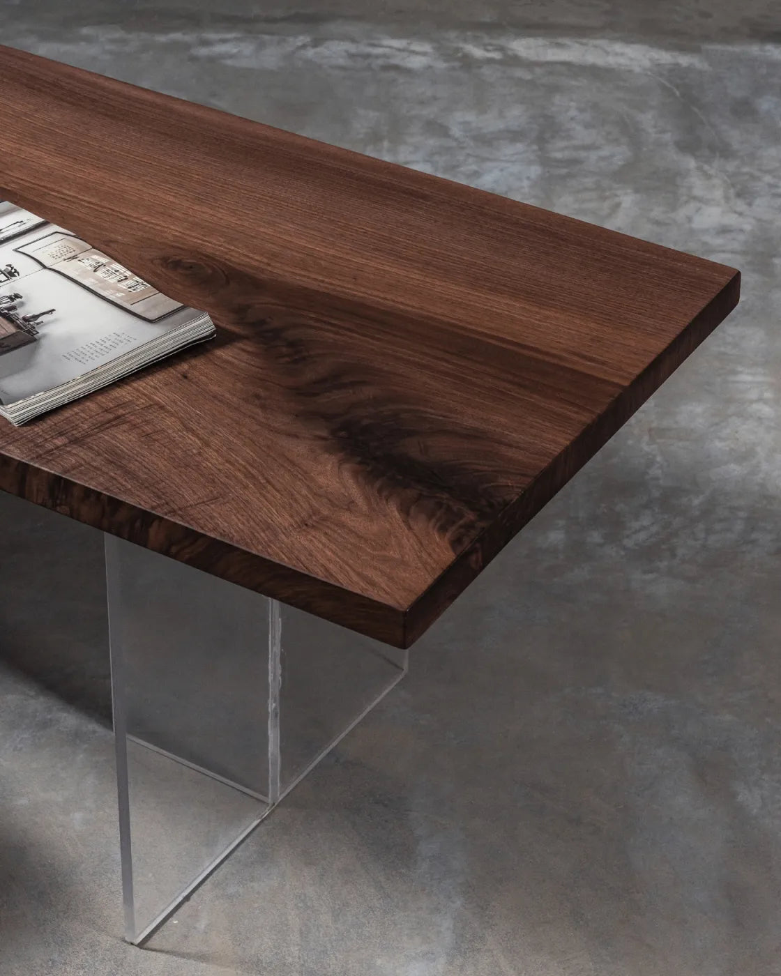 Black Walnut Solid Wood Slab Dining Table 243*74*4.6