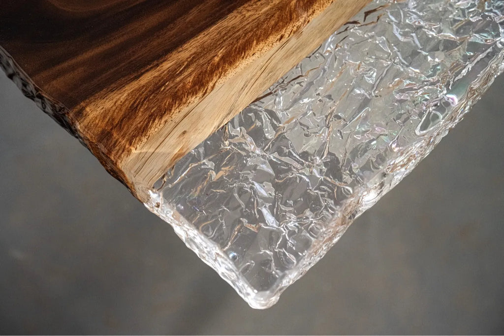 Epoxy Resin Dining Table | Crystal Clear River Table Top/Epoxy Resin River Table Wooden Tea Table Oak Solid Wood Large Panel Table Ebony Tea Table Mahogany Walnut Wood