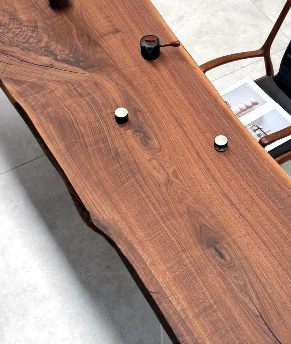North American Black Walnut Live Edge Dining Table 255*80*5.8
