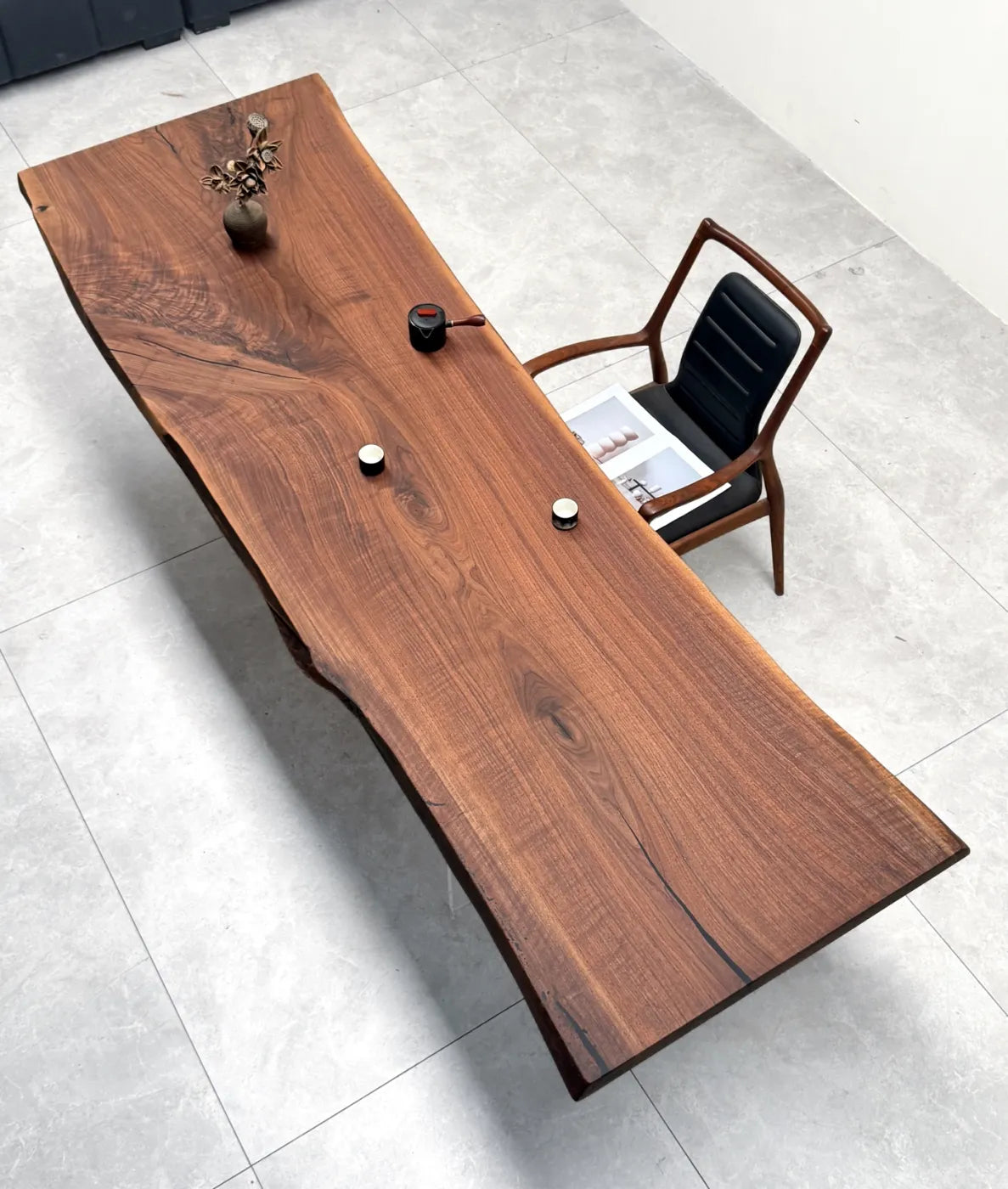 North American Black Walnut Live Edge Dining Table 255*80*5.8