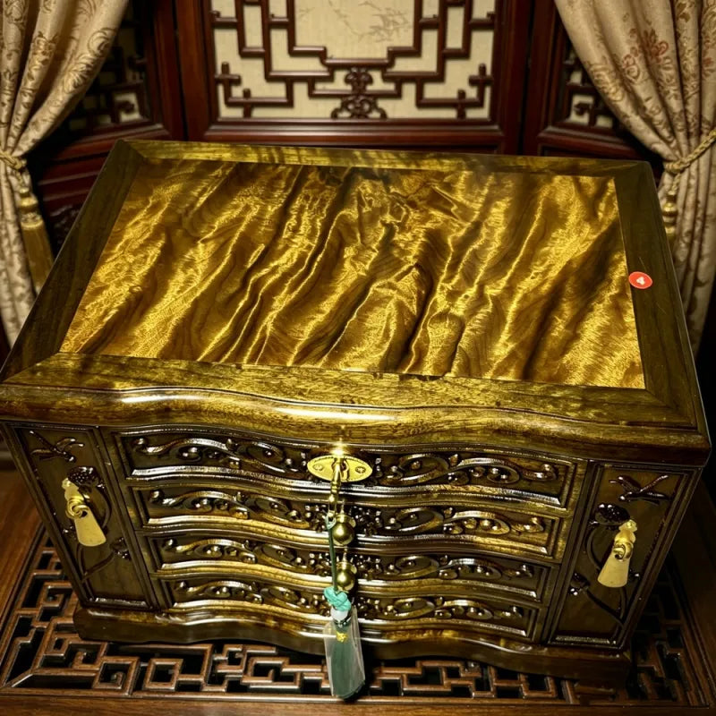 Sunken Golden Phoebe Ebony Jewelry Box – Luxury Chinese Wooden Organizer
