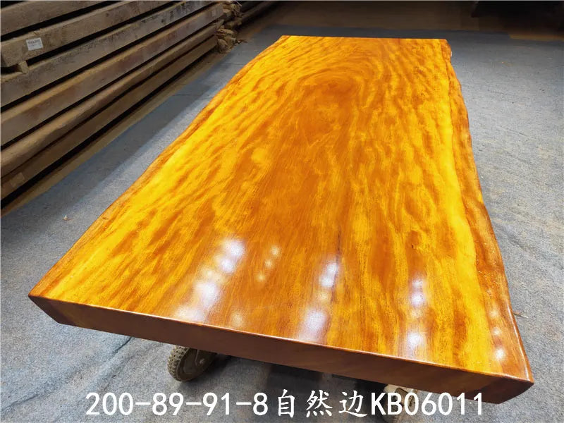 Golden Nanmu Large-Slab Table (Tea/Dining/Office/Coffee Table) — Solid Wood Tea Table/Slab Table — Contemporary Furniture — Modern Minimalist Tea Table