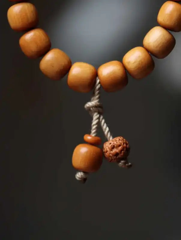 Medicinal Sandalwood Old-Style Bracelet | Natural Indian Sandalwood Citrus Scent 0.9cm×10 Beads