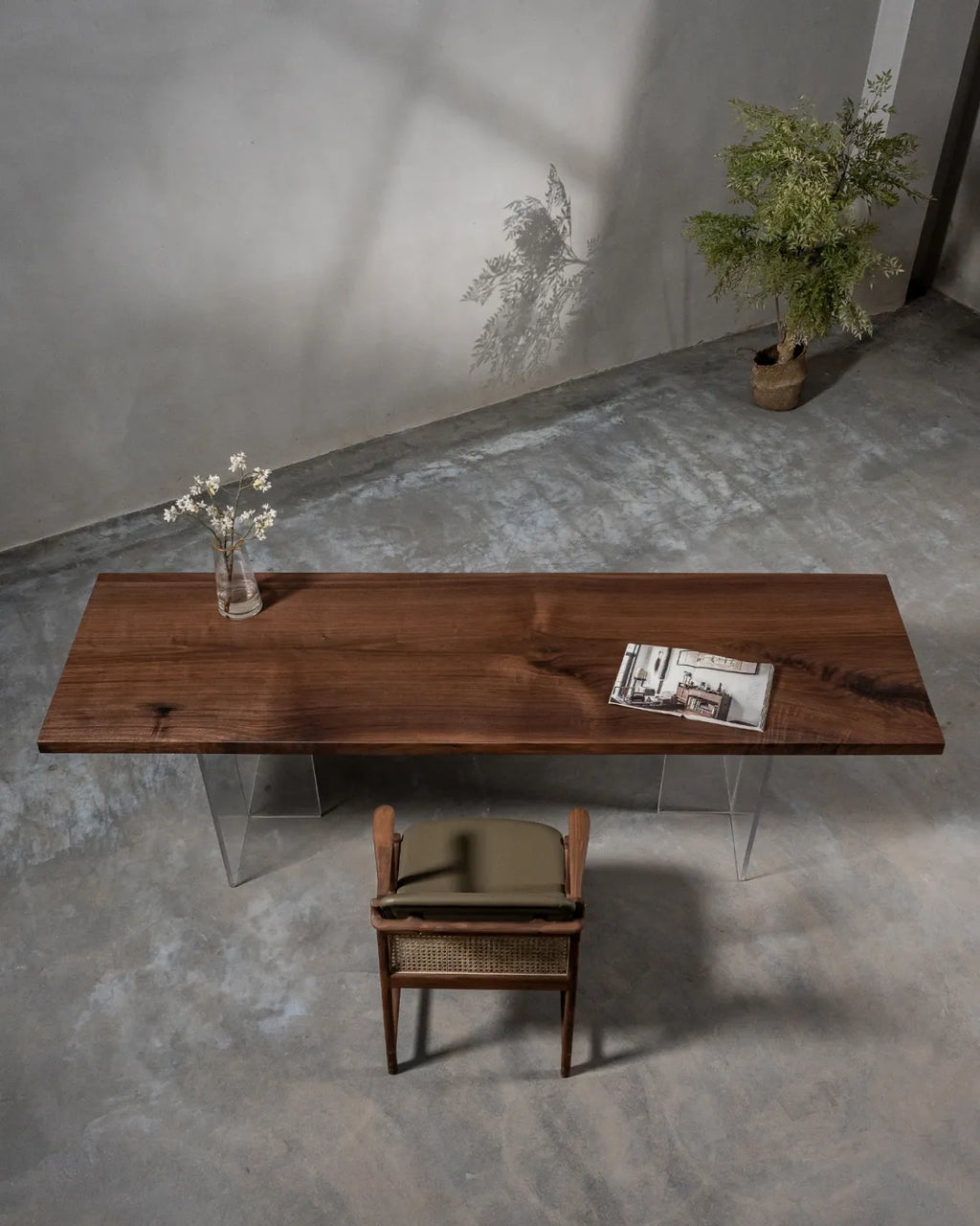 Black Walnut Solid Wood Slab Dining Table 243*74*4.6