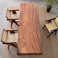 South American Walnut Live Edge Solid Wood Slab Dining Table – 235cm | Free Stainless Steel Base