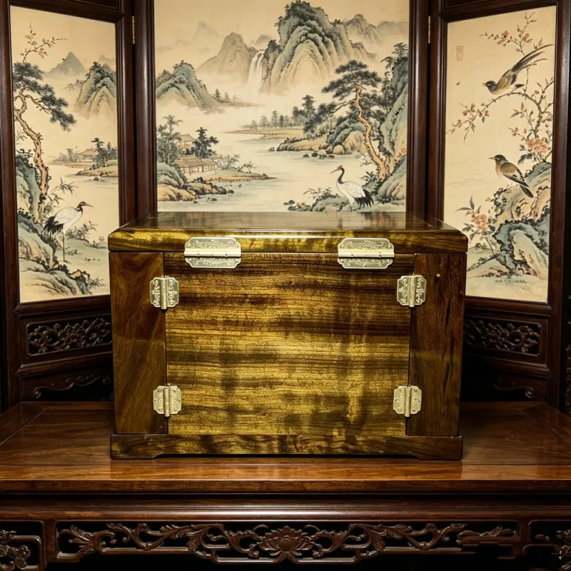 Sunken Golden Phoebe Ebony Jewelry Box – Luxury Chinese Wooden Organizer