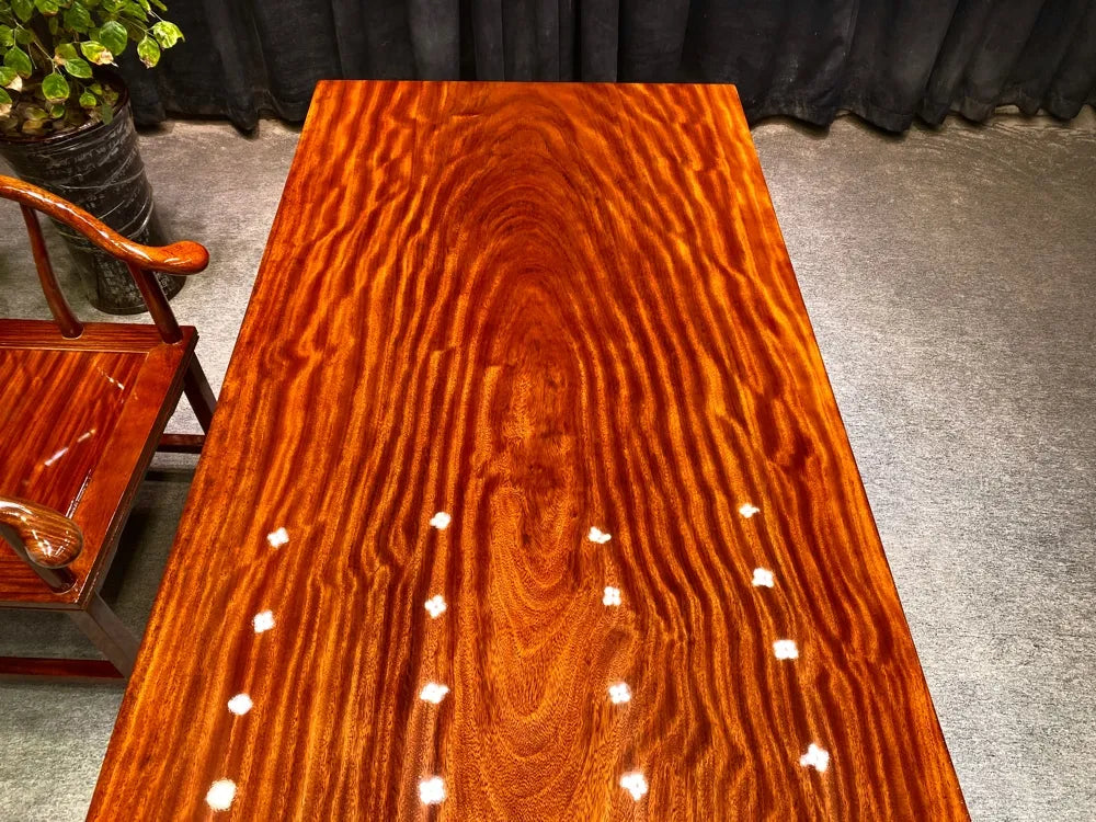Ba Hua Solid Wood Large Board Wooden Tea Table Tea Table Myanmar Pear Wood Tea Table Book Table Boss Office Meeting