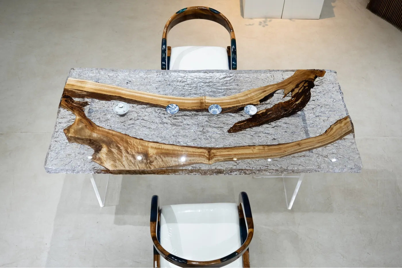 Epoxy Resin Dining Table | Crystal Clear River Table Top/Epoxy Resin River Table Wooden Tea Table Oak Solid Wood Large Panel Table Ebony Tea Table Mahogany Walnut Wood