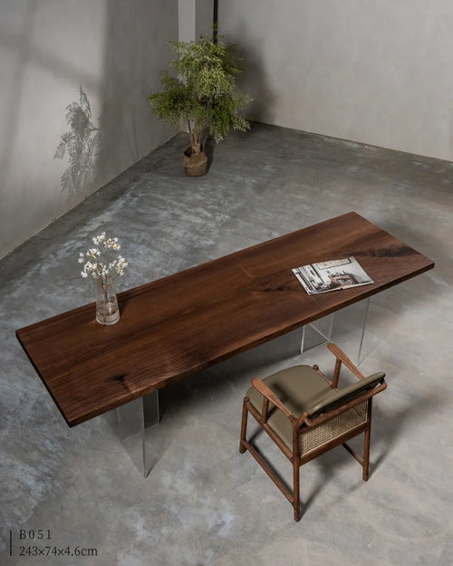 Black Walnut Solid Wood Slab Dining Table 243*74*4.6