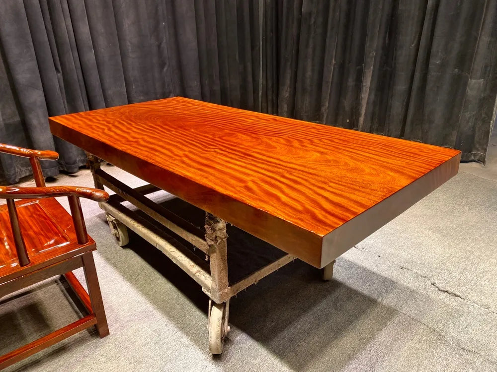 Ba Hua Solid Wood Large Board Wooden Tea Table Tea Table Myanmar Pear Wood Tea Table Book Table Boss Office Meeting