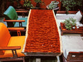 Luxury Figured Bubinga Live Edge Slab Tabletop - Rare Wave Grain Solid Wood (Top Only)