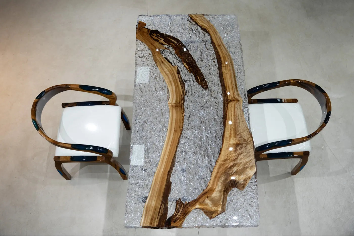 Solid Wood Epoxy Resin Dining Table Top | Natural Burl Wood River Table/Solid wood large panel tea table, river and sea wave tabletop, original wood epoxy resin tea board, dining table, tea table, whole board material