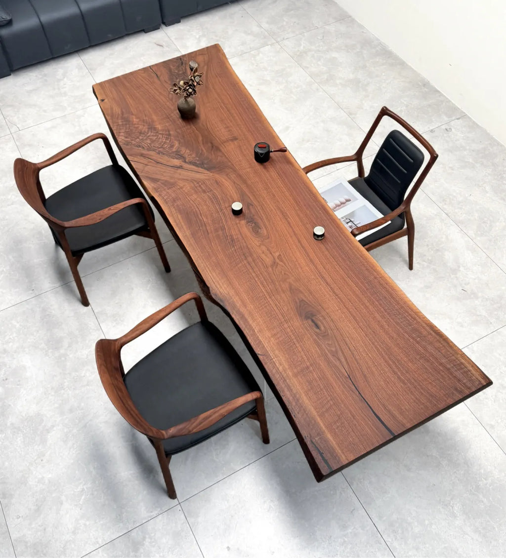 North American Black Walnut Live Edge Dining Table 255*80*5.8