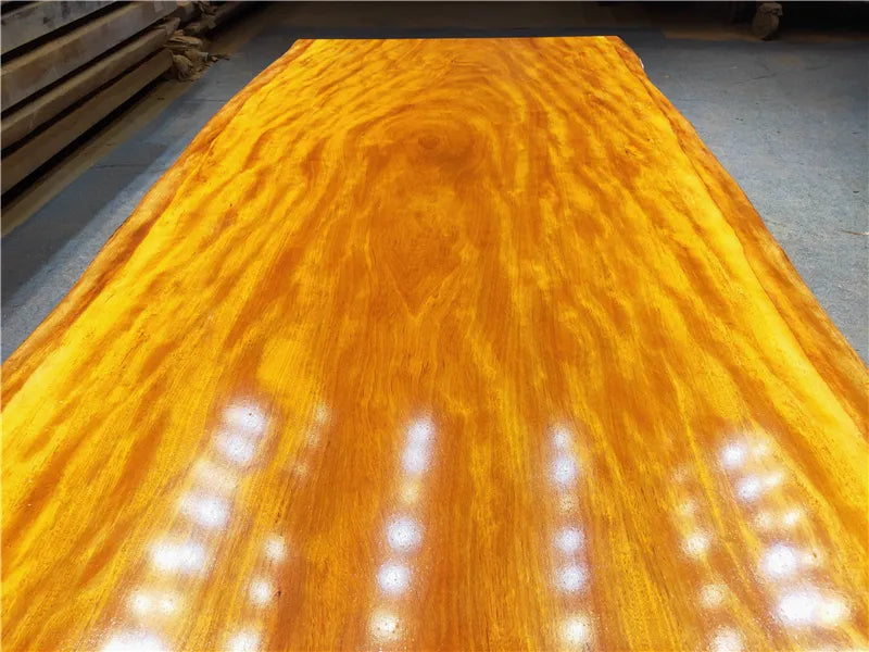 Golden Nanmu Large-Slab Table (Tea/Dining/Office/Coffee Table) — Solid Wood Tea Table/Slab Table — Contemporary Furniture — Modern Minimalist Tea Table