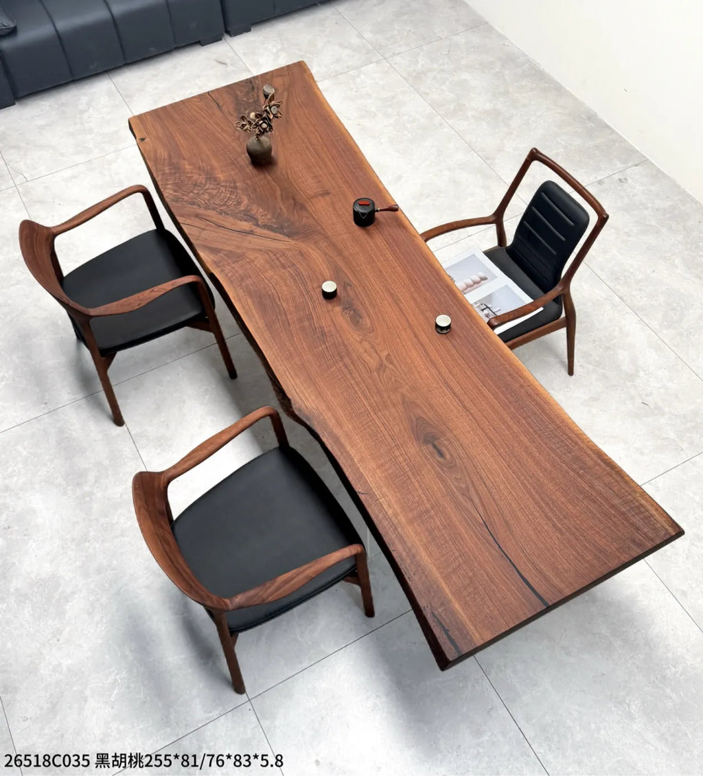 North American Black Walnut Live Edge Dining Table 255*80*5.8