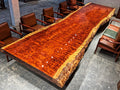 Statement Monumental Figured Bubinga Live Edge Conference Table Slab - Premium African Rosewood (Top Only)