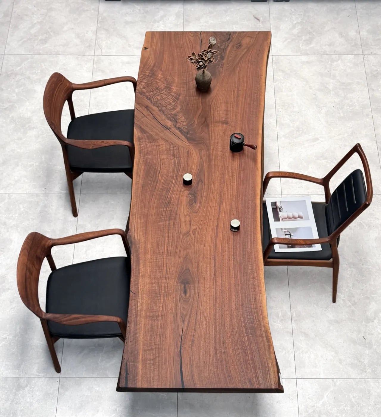 North American Black Walnut Live Edge Dining Table 255*80*5.8