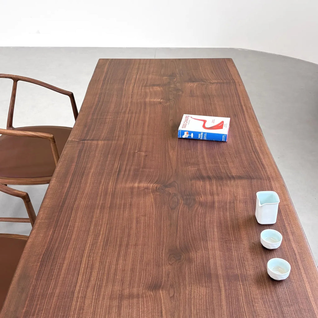 North American Black Walnut Live Edge Dining Table 304*81-83-87*6.5
