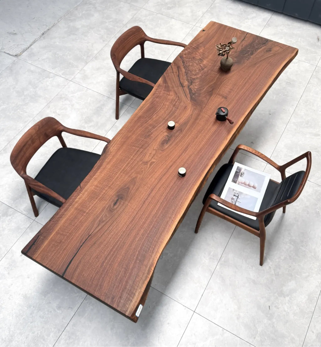 North American Black Walnut Live Edge Dining Table 255*80*5.8